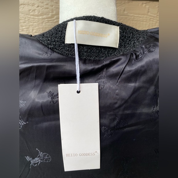 Black Tweed Wool Blend Cropped Women’s Blazer size S - Picture 15 of 16